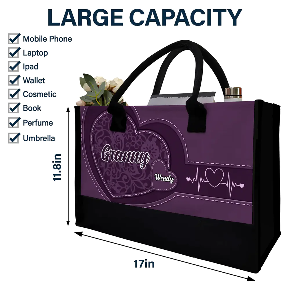 Mom Grandma Little Sweethearts - Personalized Canvas Tote Bag