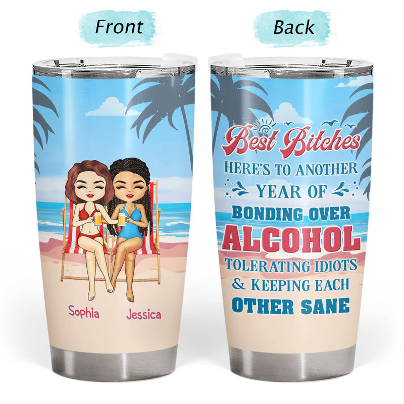 Salty Lil' Beaches Booze Bestie - Cadeau pour meilleur ami - Verre personnalisé