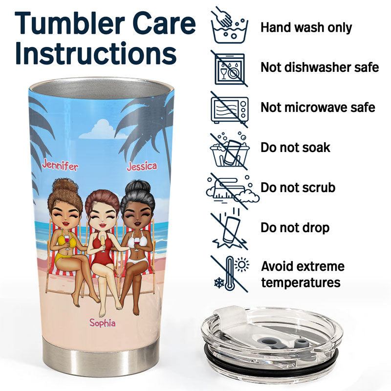 Salty Lil' Beaches Booze Bestie - Cadeau pour meilleur ami - Verre personnalisé