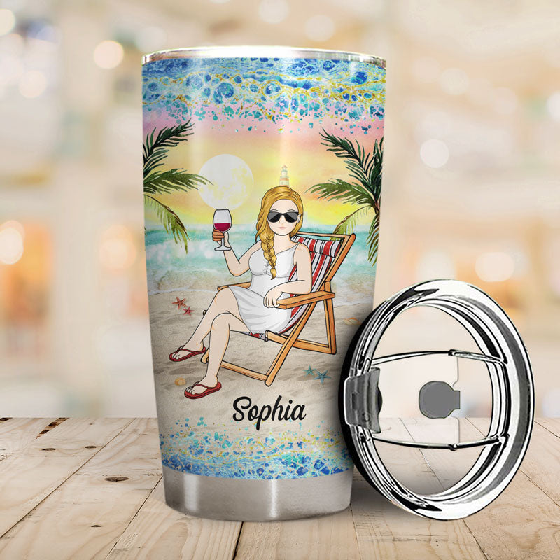 Just A Girl Who Loves Beaches - Gift For Women - Personalized Custom Tumbler