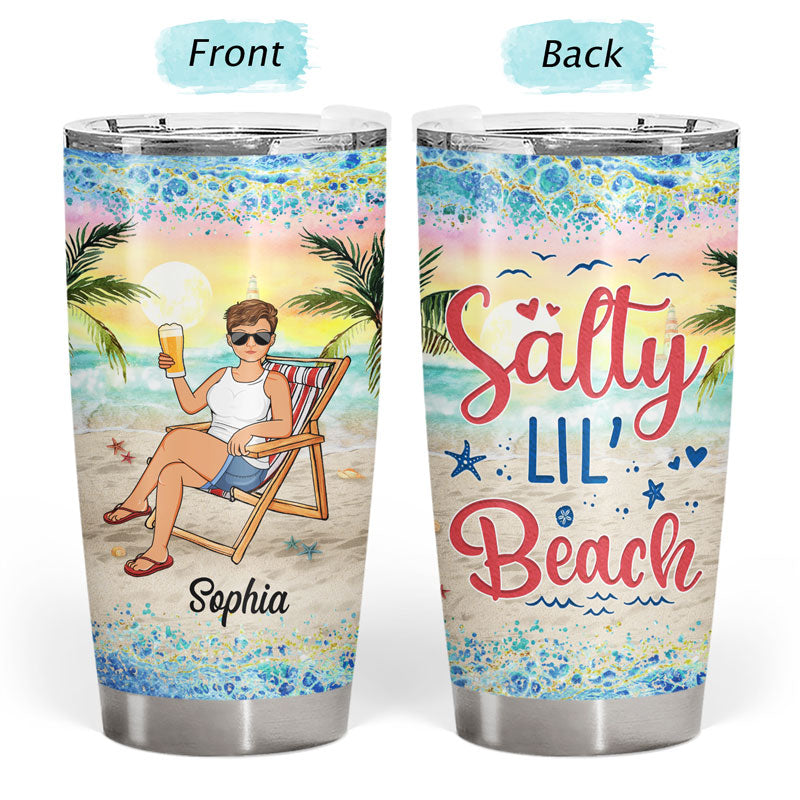 Just A Girl Who Loves Beaches - Gift For Women - Personalized Custom Tumbler
