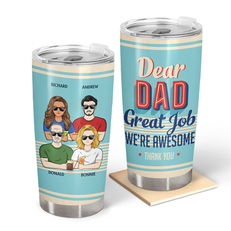 Cher papa, bon travail, je suis génial, merci, rétro - Cadeau pour père - Gobelet personnalisé