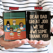 Cher papa, bon travail, nous sommes géniaux, merci Young - Cadeau pour papa - Tasse noire personnalisée