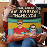 Cher papa, bon travail, nous sommes géniaux, merci Young - Cadeau pour papa - Oreiller personnalisé