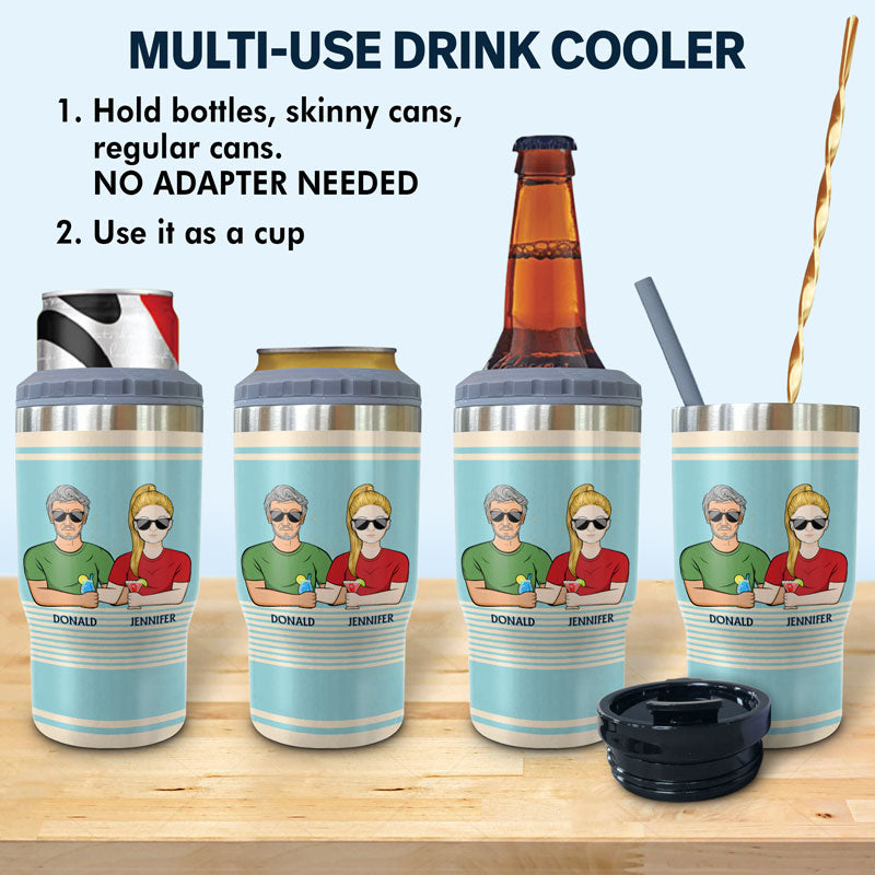 Dear Dad Great Job I'm Awesome Thank You Retro - Father Gift - Personalized Custom Triple 3 In 1 Can Cooler