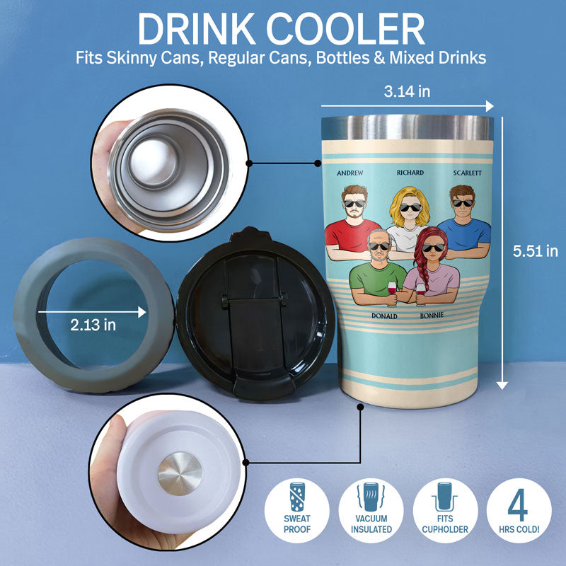 Dear Dad Great Job I'm Awesome Thank You Retro - Father Gift - Personalized Custom Triple 3 In 1 Can Cooler