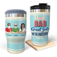 Dear Dad Great Job I'm Awesome Thank You Retro - Father Gift - Personalized Custom Triple 3 In 1 Can Cooler