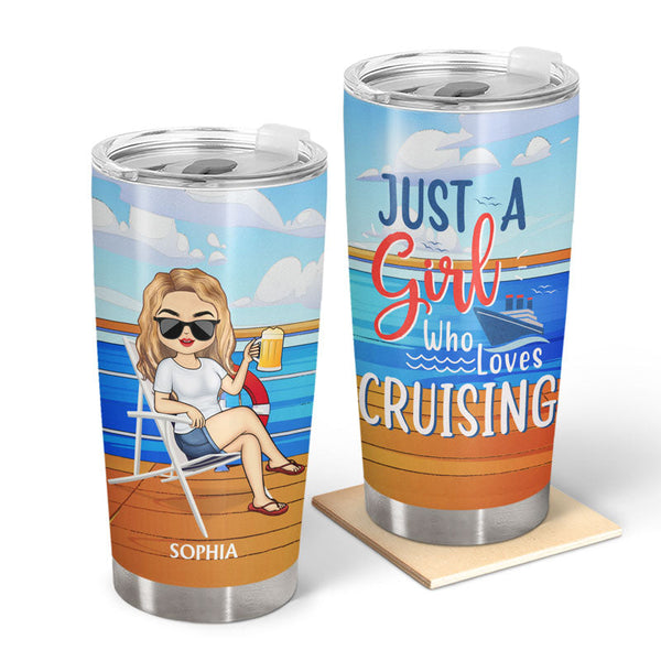 Juste une fille, un garçon qui aime les croisières - Cadeau pour les voyageurs - Gobelet personnalisé