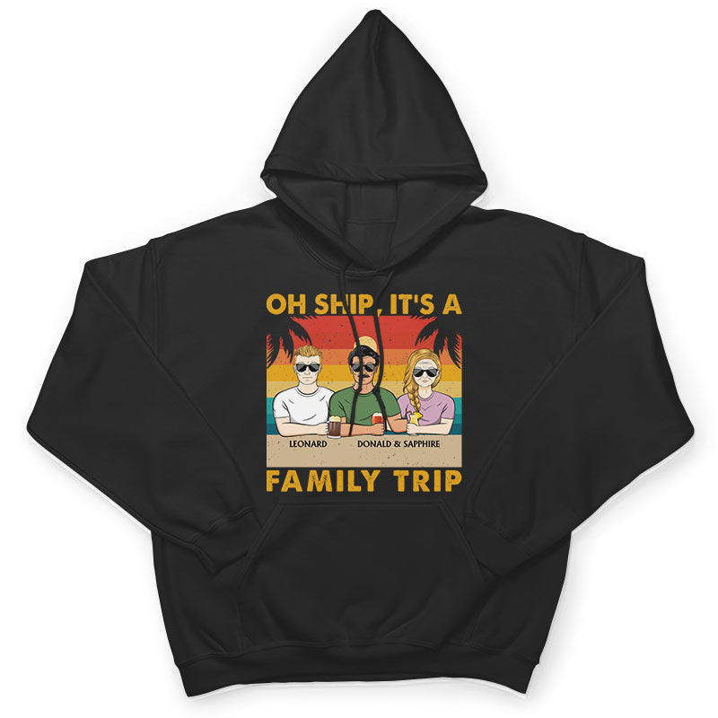 Oh Ship, c'est un voyage en famille à la plage rétro - Cadeau pour les parents - T-shirt personnalisé