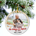 Custom Photo I'm Yours No Returns Or Refunds - Christmas Gift For Couple - Personalized Custom Circle Ceramic Ornament