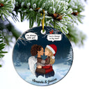 Christmas Family Couple I Miss You - Memorial Gift For Couples - Personalized Custom Circle Ceramic Ornament