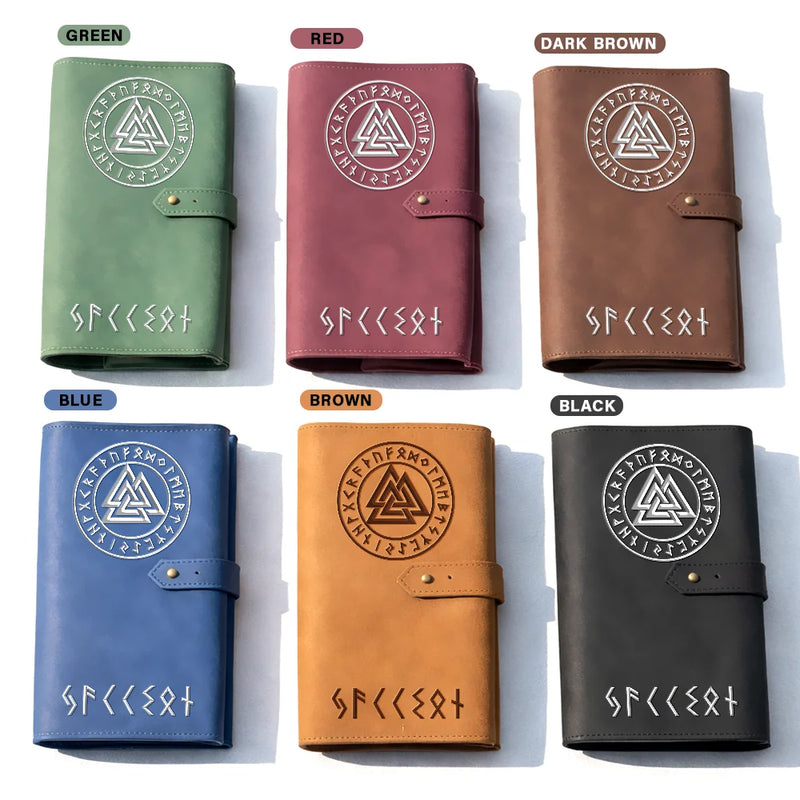 Gift For Women, Gift For Men, Gift For Yourself, Happy - Norse Mythology Viking Runes - Personalized Leather Cable Bag