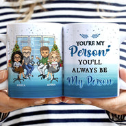 Le travail nous a fait devenir collègues - Cadeau de Noël pour collègues et meilleurs amis - Mug blanc personnalisé bord à bord