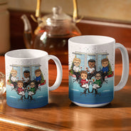Le travail nous a fait devenir collègues - Cadeau de Noël pour collègues et meilleurs amis - Mug blanc personnalisé bord à bord