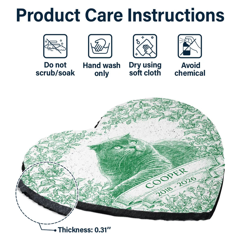 Pet Lovers,Pet Mom,Pet Dad,Dog Lovers,Dog Mom,Dog Dad,Cat Lovers,Cat Mom,Cat Dad,Custom Photo,Memorial,Sad - Custom Photo Pencil Sketch Forever Loved Dog Cat Portrait - Personalized Heart Memorial Garden Stone