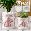 Custom Photo Pencil Sketch A True Friendship Is A Journey Without An End - Personalized Ceramic Plant Pot