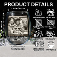 Gift For Bestie,Old Best friends,Gift For Sisters,Happy - Custom Photo Besties Funny Right In The Throat - Personalized Stemless Wine Glass