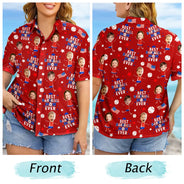 Gift For Father,Gift For Grandpa,Gift For Mother,Gift For Grandma,Happy,Baseball,Independence Day,Photo,Icon - Custom Photo Stars & Stripes Best Baseball Mom Dad Ever - Personalized Hawaiian Shirt