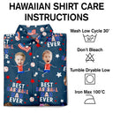 Gift For Father,Gift For Grandpa,Gift For Mother,Gift For Grandma,Happy,Baseball,Independence Day,Photo,Icon - Custom Photo Stars & Stripes Best Baseball Mom Dad Ever - Personalized Hawaiian Shirt