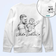 New Dad,New Mom,New baby,Non-Eng,Photo - Pencil Sketch,Adorable - Custom Photo Pencil Sketch Our First Father's Day Together - Personalized T Shirt