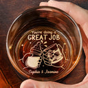 Gift For Grandpa,Gift For Father,New Dad,Non-Eng,Calendar,Icon,Proud - Calendar The Day You Became My Daddy Mommy - Personalized Engraved Whiskey Glass