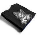 Pet Lovers,Pet Mom,Pet Dad,Cat Lovers,Cat Mom,Cat Dad,Dog Lovers,Dog Mom,Dog Dad,Non-Eng,Photo - Pencil Sketch (Dark BG),Adorable - Custom Photo White Pencil Sketch Art Dog Dad Dog Mom Hand Punch - Personalized T Shirt
