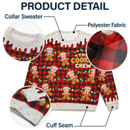 Christmas,Custom Photo,Family,Cut-Face Photo,Happy - Custom Photo The Cookie Crew Family - Personalized Unisex Ugly Sweater