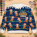 Christmas,Custom Photo,Family,Cut-Face Photo,Happy - Custom Photo The Cookie Crew Family - Personalized Unisex Ugly Sweater