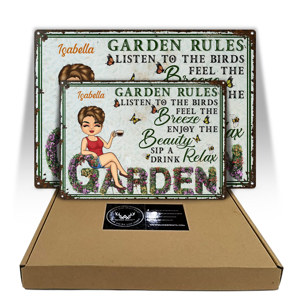 And Into The Garden I Go - Beware A Crazy Plant Lady Lives Here - Birthday, Housewarming Gift For Her, Him, Gardener, Outdoor Decor - Personalized Custom Metal Signs