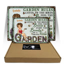 And Into The Garden I Go - Beware A Crazy Plant Lady Lives Here - Birthday, Housewarming Gift For Her, Him, Gardener, Outdoor Decor - Personalized Custom Metal Signs