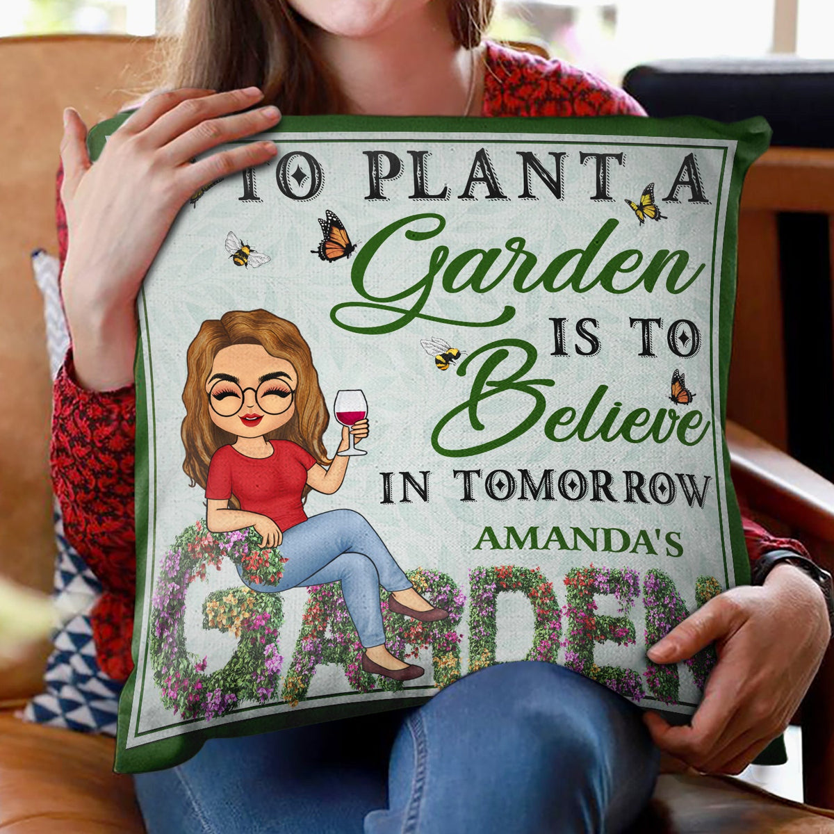 And Into The Garden I Go - Beware A Crazy Plant Lady Lives Here - Birthday, Housewarming Gift For Her, Him, Gardener, Outdoor Decor - Personalized Custom Pillow