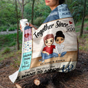 Je t'aime le plus ensemble depuis que nous sommes en couple - Cadeau d'anniversaire pour conjoint, mari, femme, petit ami, petite amie - Couverture polaire personnalisée