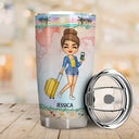 Juste une fille ou un garçon qui aime voyager et faire des croisières - Cadeau d'anniversaire pour lui, elle, les amoureux des voyages et des vacances - Gobelet personnalisé