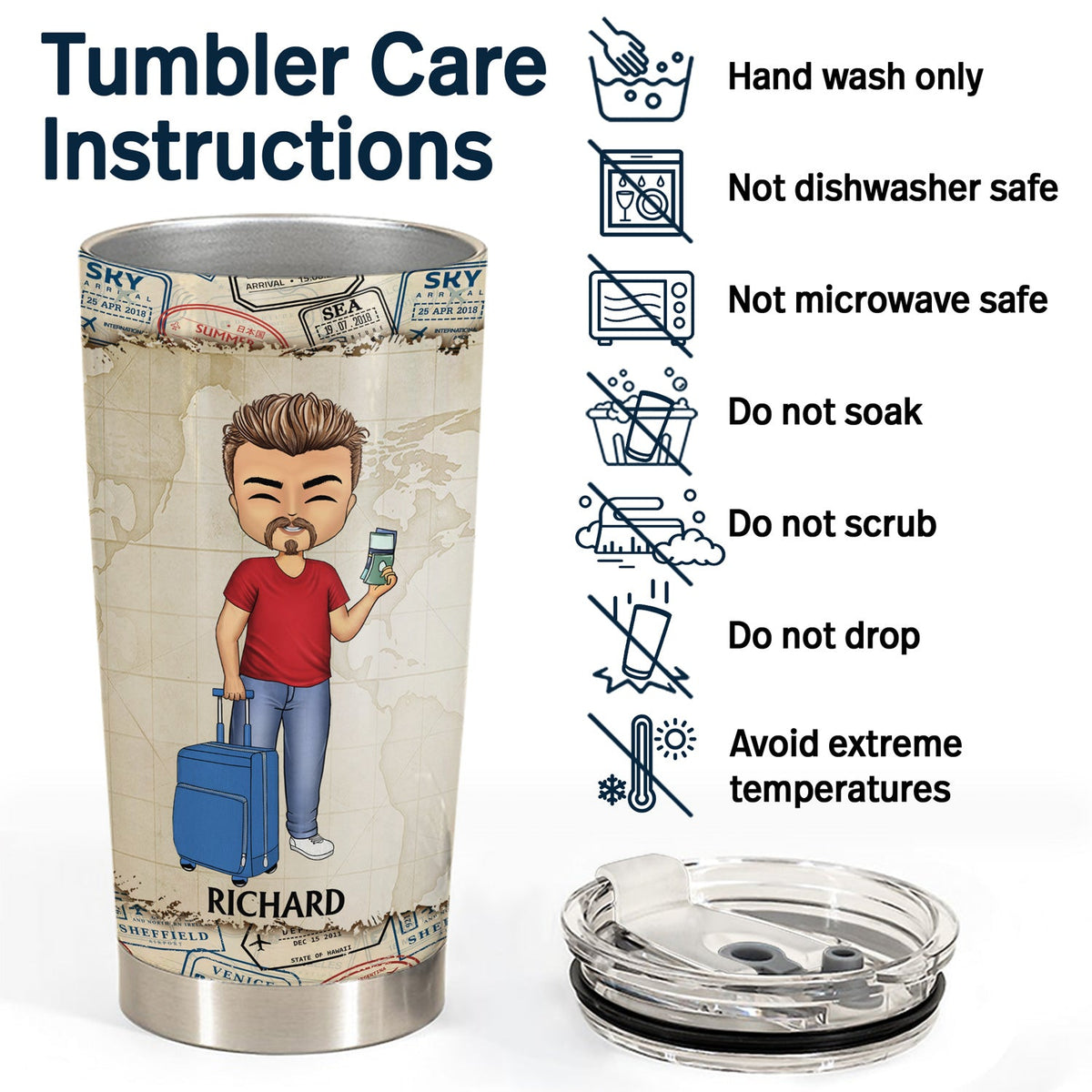 Juste une fille ou un garçon qui aime voyager et faire des croisières - Cadeau d'anniversaire pour lui, elle, les amoureux des voyages et des vacances - Gobelet personnalisé