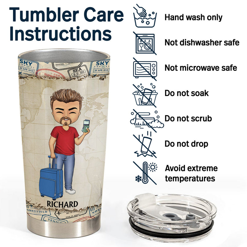 Juste une fille ou un garçon qui aime voyager et faire des croisières - Cadeau d'anniversaire pour lui, elle, les amoureux des voyages et des vacances - Gobelet personnalisé