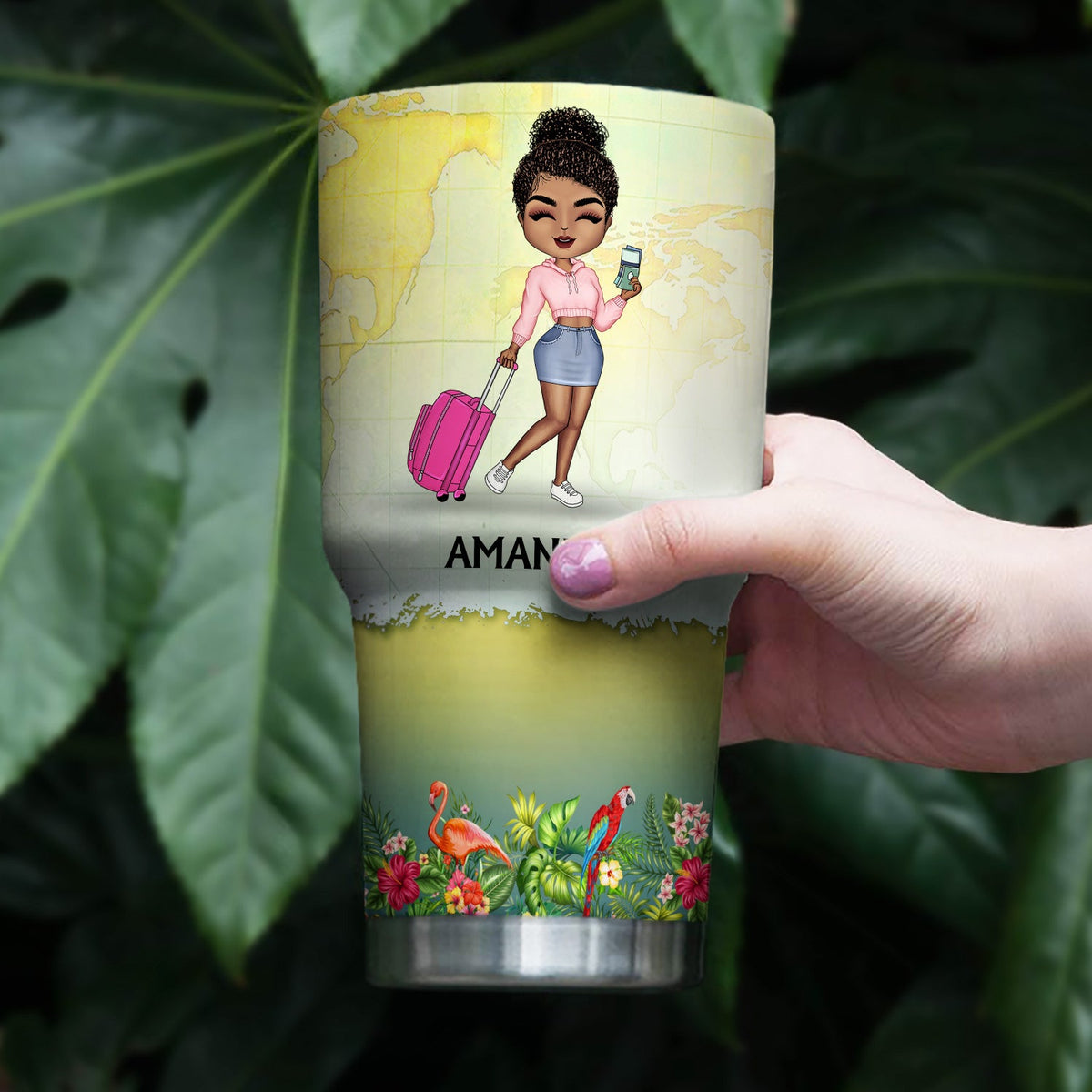 Juste une fille ou un garçon qui aime voyager et faire des croisières - Cadeau d'anniversaire pour lui, elle, les amoureux des voyages et des vacances - Gobelet personnalisé de 30 oz