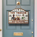 Hope You Brought Alcohol And Dog Treats Couple Husband Wife - Backyard Sign - Personalized Custom Shaped Wood Sign