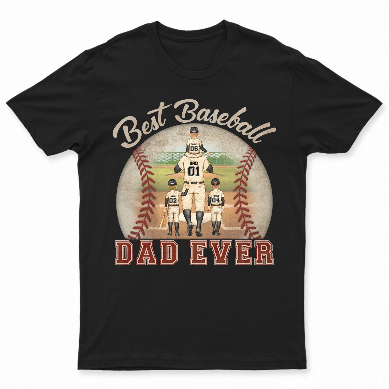 Best Baseball Softball Dad Ever - Birthday, Loving Gift For Sport Fan, Father, Grandpa - Personalized Custom T Shirt