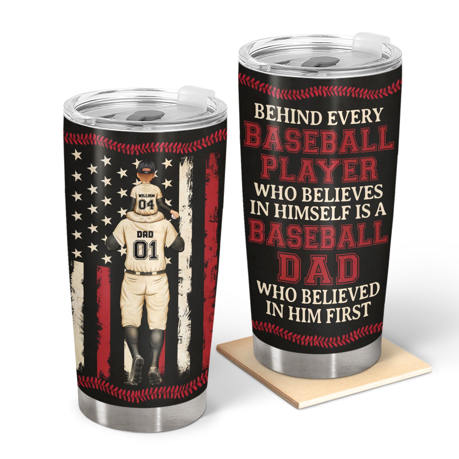 Every Baseball Softball Player Who Believes In - Birthday, Loving Gift For Sport Fan, Dad, Father - Personalized Custom Tumbler