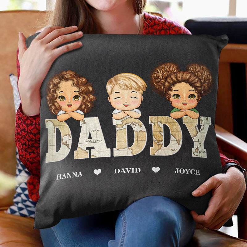 Carte vintage Papa Titre - Anniversaire, cadeau d'amour pour papa, père, papa, grand-père, grand-père - Oreiller personnalisé personnalisé