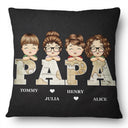 Carte vintage Papa Titre - Anniversaire, cadeau d'amour pour papa, père, papa, grand-père, grand-père - Oreiller personnalisé personnalisé