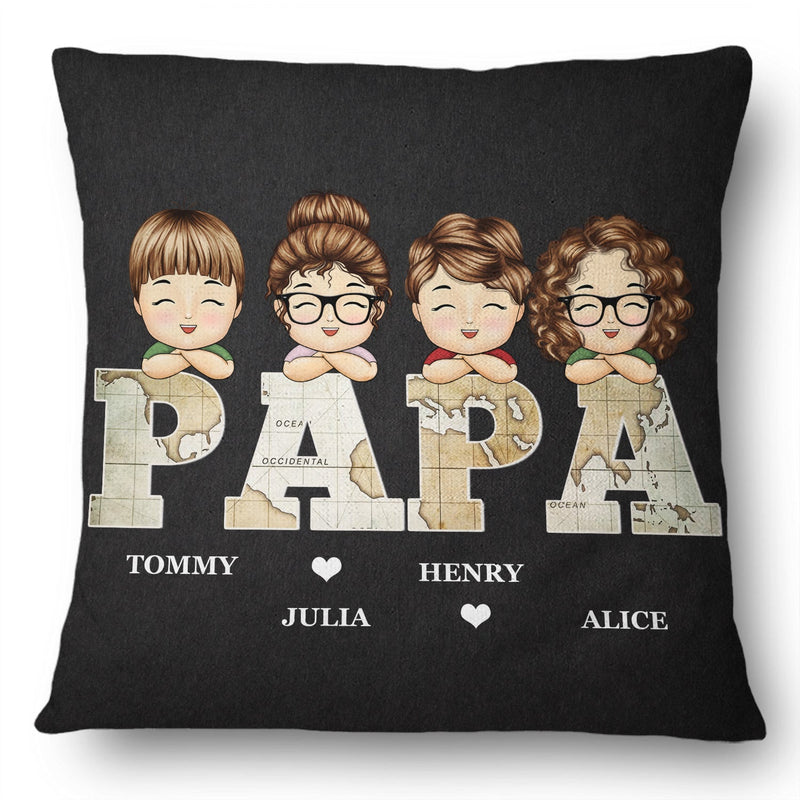 Carte vintage Papa Titre - Anniversaire, cadeau d'amour pour papa, père, papa, grand-père, grand-père - Oreiller personnalisé personnalisé