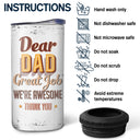 Dear Dad Great Job We're Awesome Thank You Young Argyle Pattern - Birthday, Loving Gift For Father, Grandpa, Grandfather - Personalized Custom 4 In 1 Can Cooler Tumbler