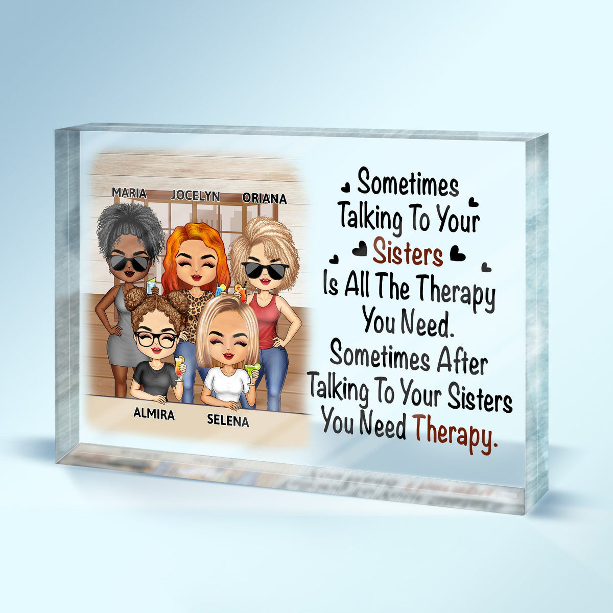 Sometimes Talking To Your Sister - Funny, Home Decor, Birthday Gifts For Sisters, Brothers, Family, Siblings - Personalized Custom Rectangle Shaped Acrylic Plaque