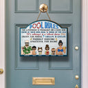 Pool Rules Swim At Your Own Risk Grilling Kids - Home Decor, Backyard Decor, Gift For Her, Him, Family, Couples - Personalized Custom Shaped Wood Sign