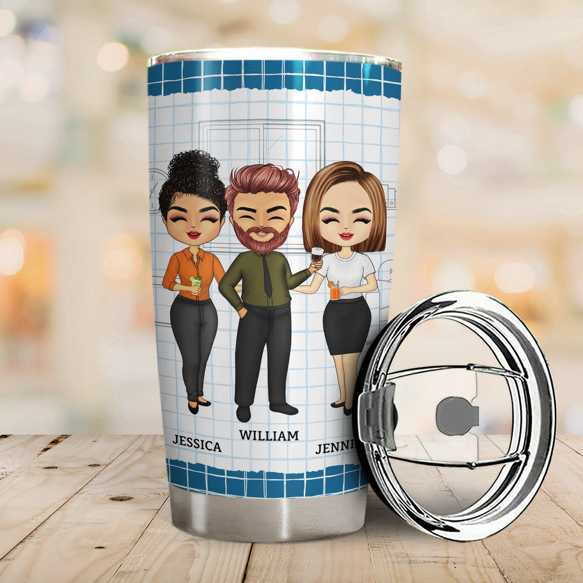 Gift For Bestie Unbreakable Bond Of Coworkers Who Put Up With - Gifts For Colleagues, Besties - Personalized Tumbler Designed By Distributor_Explanatory Gift For Colleagues