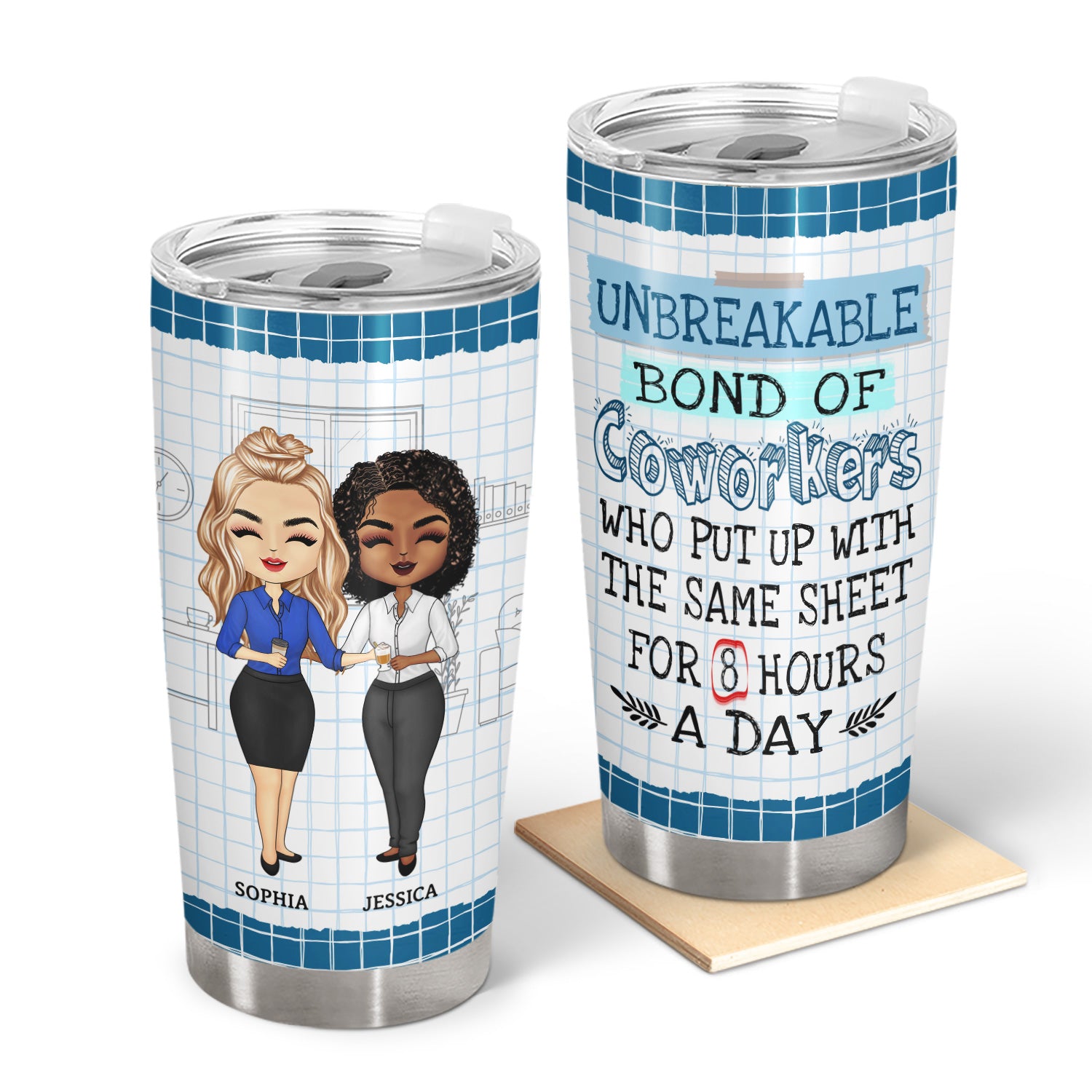 Unbreakable Bond Of Coworkers Who Put Up With - Funny, Anniversary, Goodbye, Retired, Birthday Gifts For Colleagues, Besties - Personalized Tumbler