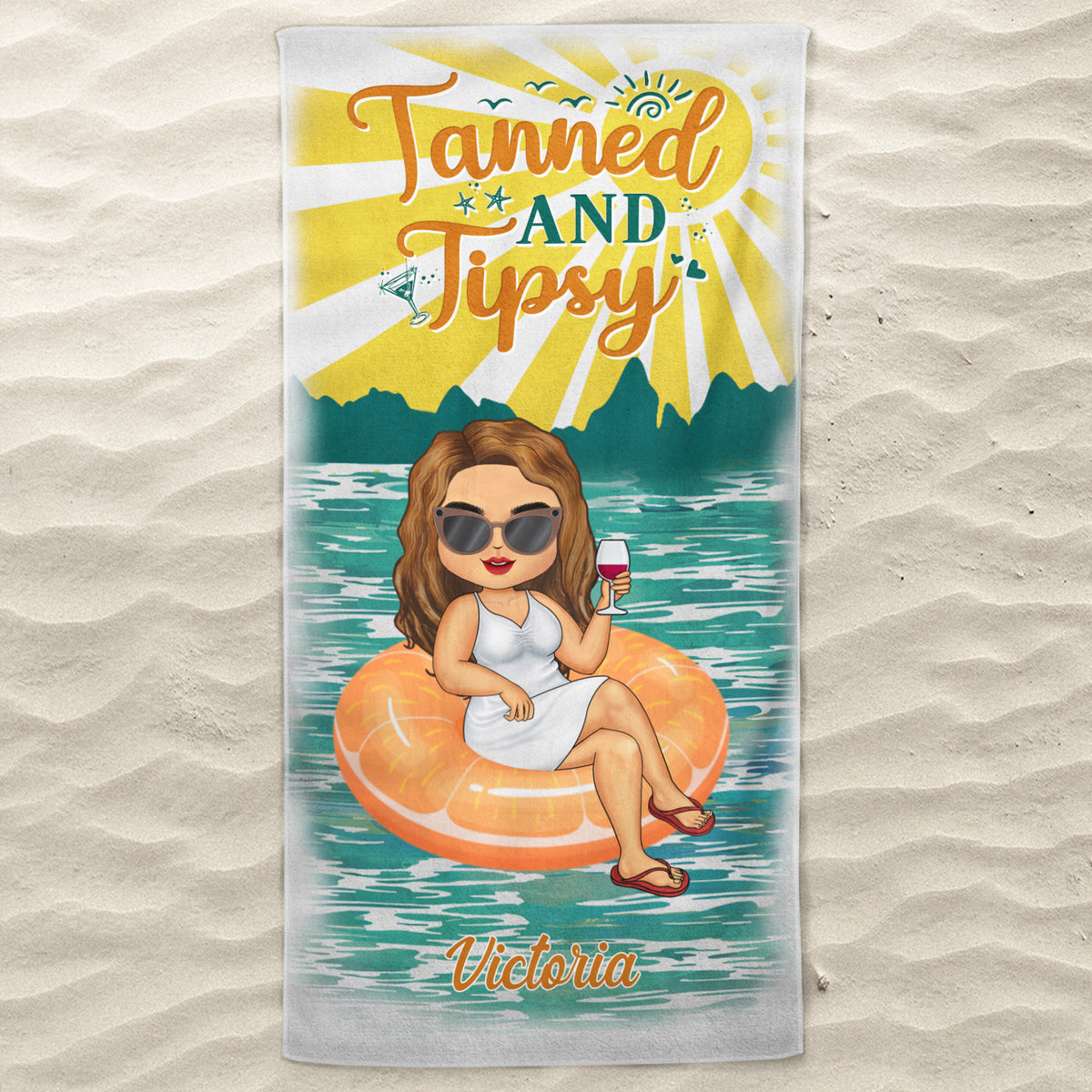 Tanned And Tipsy - Personalized Tumbler Cup - Birthday Gift For Girls -  Funny Vacation