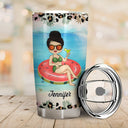 Salty Lil' Beach Tanned And Tipsy Pool Hair Don't Care - Birthday, Anniversary, Travel, Vacation Gift For Woman - Personalized Tumbler