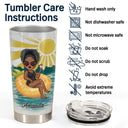 Salty Lil' Beach Tanned And Tipsy Pool Hair Don't Care - Birthday, Anniversary, Travel, Vacation Gift For Woman - Personalized Tumbler